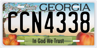 GA license plate CCN4338