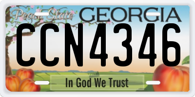 GA license plate CCN4346