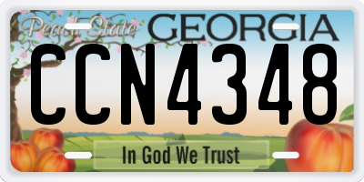 GA license plate CCN4348