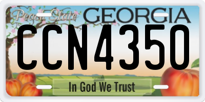 GA license plate CCN4350