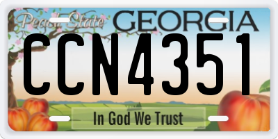 GA license plate CCN4351