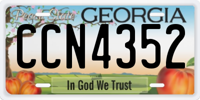 GA license plate CCN4352