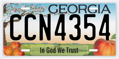 GA license plate CCN4354