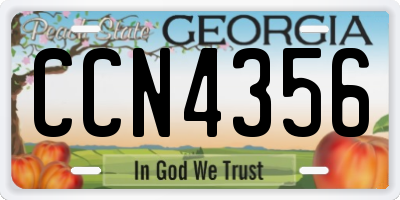GA license plate CCN4356