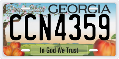 GA license plate CCN4359