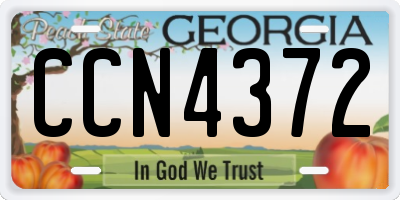 GA license plate CCN4372