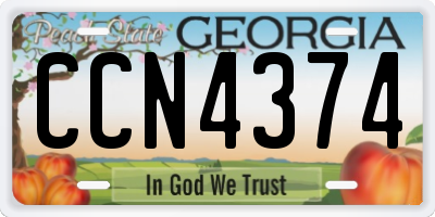 GA license plate CCN4374