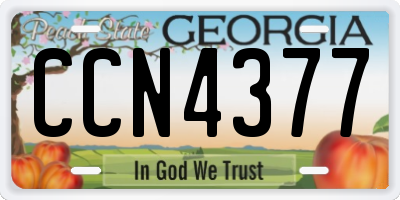 GA license plate CCN4377