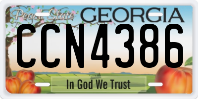 GA license plate CCN4386