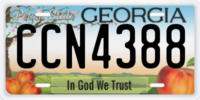 GA license plate CCN4388
