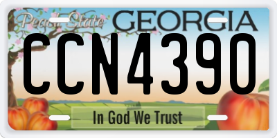 GA license plate CCN4390