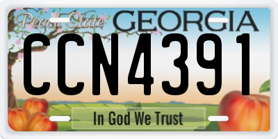 GA license plate CCN4391