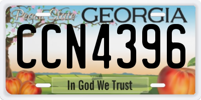 GA license plate CCN4396