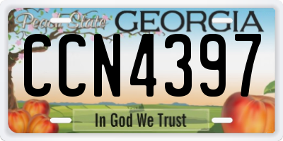 GA license plate CCN4397