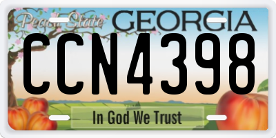 GA license plate CCN4398