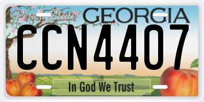 GA license plate CCN4407