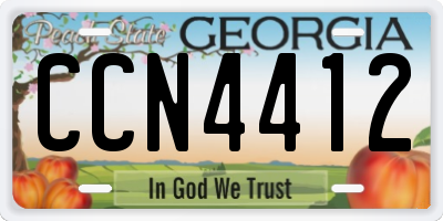 GA license plate CCN4412