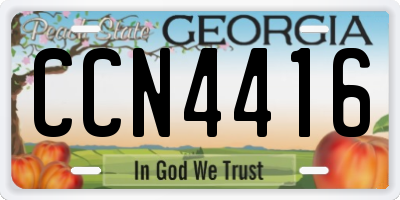 GA license plate CCN4416