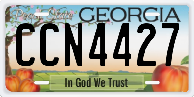 GA license plate CCN4427