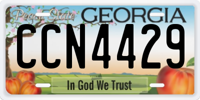 GA license plate CCN4429