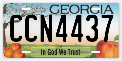 GA license plate CCN4437