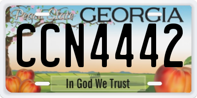 GA license plate CCN4442