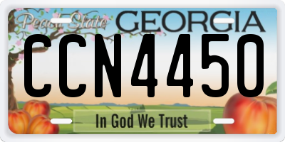 GA license plate CCN4450