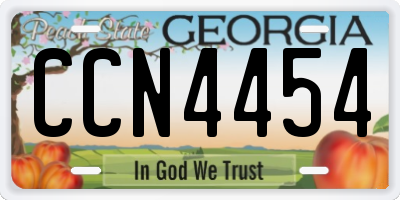 GA license plate CCN4454