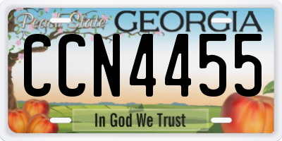 GA license plate CCN4455