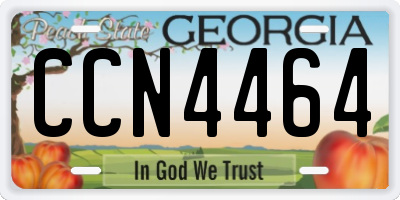 GA license plate CCN4464