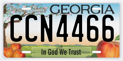 GA license plate CCN4466