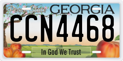 GA license plate CCN4468