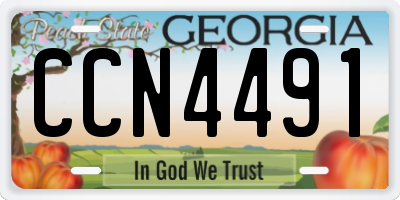 GA license plate CCN4491