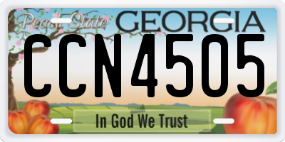 GA license plate CCN4505