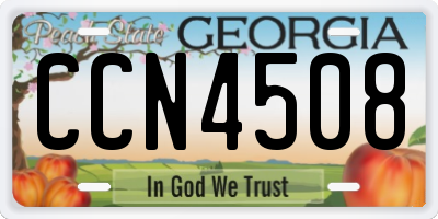 GA license plate CCN4508