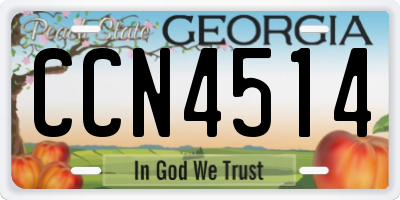 GA license plate CCN4514