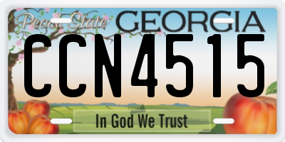 GA license plate CCN4515