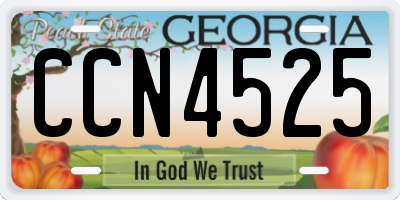 GA license plate CCN4525