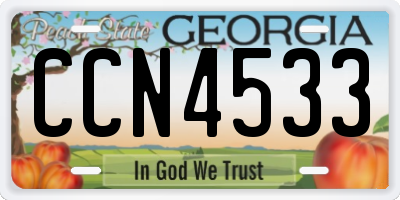 GA license plate CCN4533