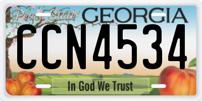 GA license plate CCN4534