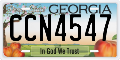 GA license plate CCN4547