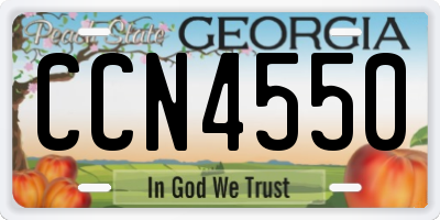 GA license plate CCN4550