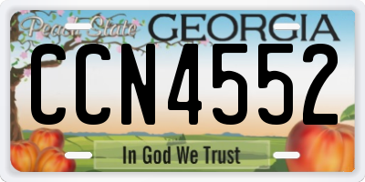 GA license plate CCN4552