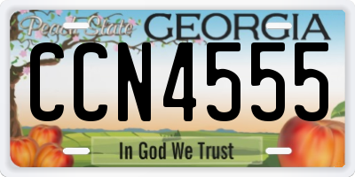 GA license plate CCN4555