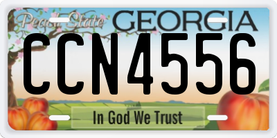 GA license plate CCN4556