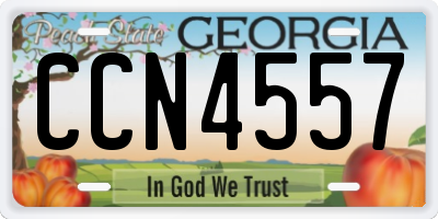 GA license plate CCN4557