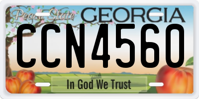 GA license plate CCN4560