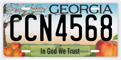 GA license plate CCN4568
