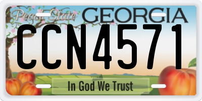 GA license plate CCN4571
