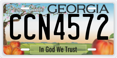 GA license plate CCN4572